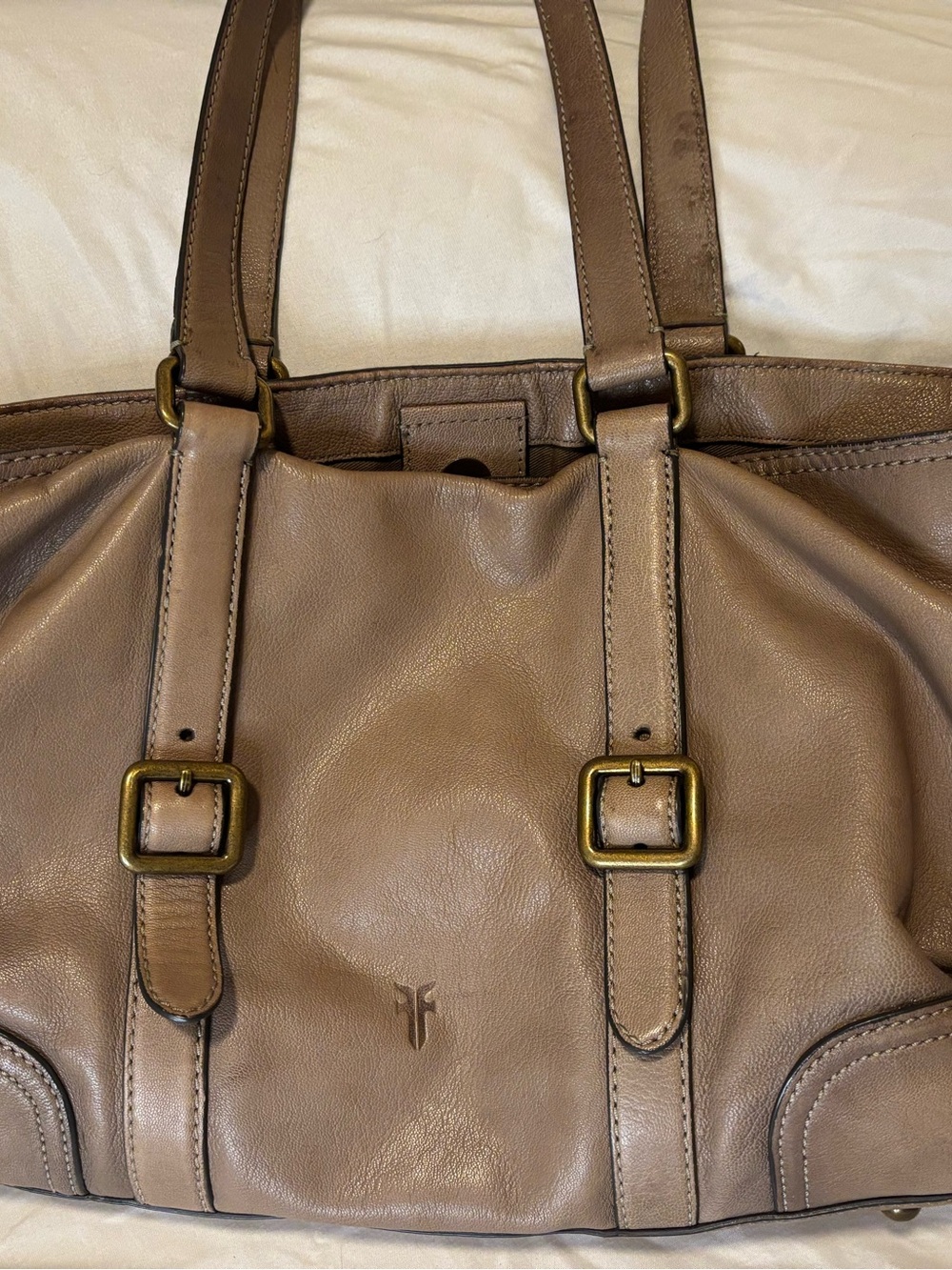 Frye Melissa Leather Satchel Grey Purse Bag